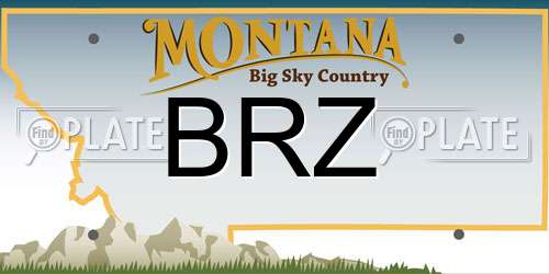BRZ Montana License Plate