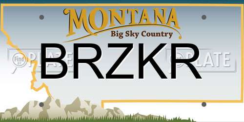 BRZKR Montana License Plate