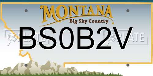 BS0B2V Montana License Plate