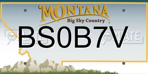 BS0B7V Montana License Plate