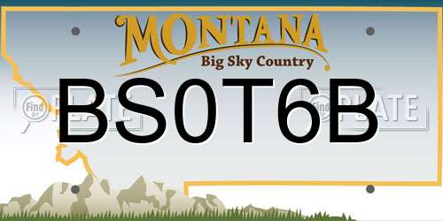 BS0T6B Montana License Plate