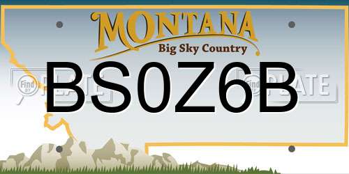 BS0Z6B Montana License Plate