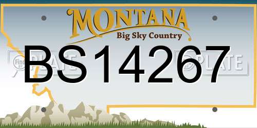 BS14267 Montana License Plate
