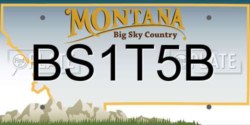BS1T5B Montana License Plate