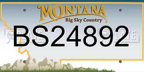 BS24892 Montana License Plate