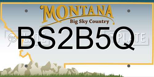 BS2B5Q Montana License Plate