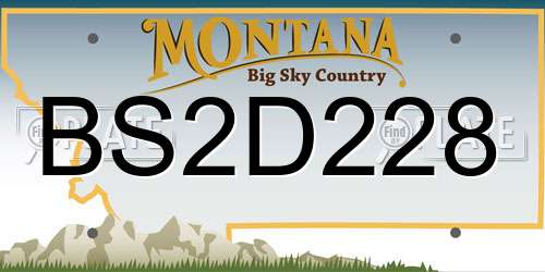 BS2D228 Montana License Plate