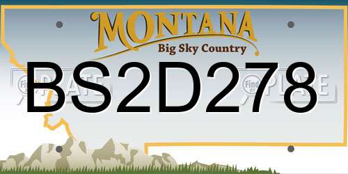 BS2D278 Montana License Plate