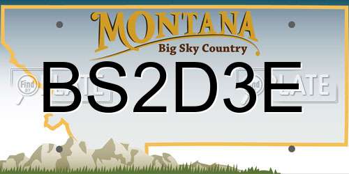 BS2D3E Montana License Plate