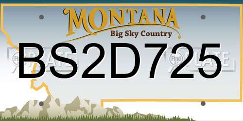 BS2D725 Montana License Plate