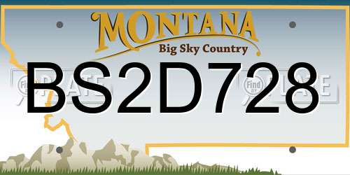 BS2D728 Montana License Plate