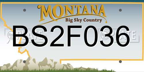BS2F036 Montana License Plate