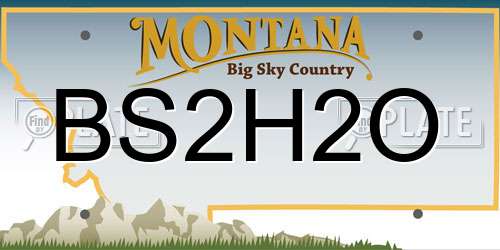BS2H2O Montana License Plate