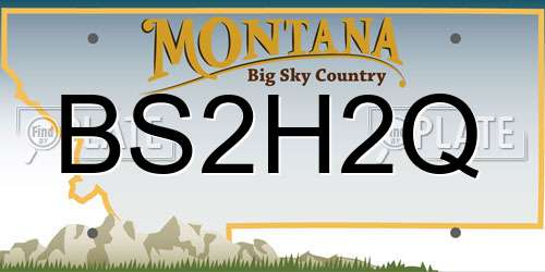 BS2H2Q Montana License Plate
