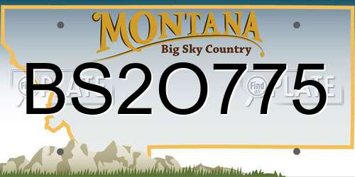 BS2O775 Montana License Plate