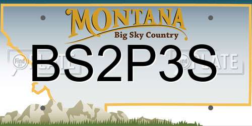 BS2P3S Montana License Plate