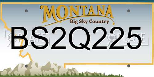 BS2Q225 Montana License Plate