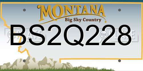 BS2Q228 Montana License Plate
