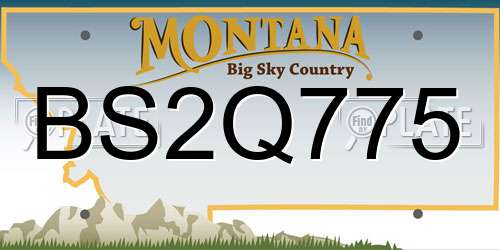 BS2Q775 Montana License Plate