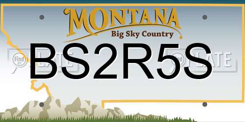 BS2R5S Montana License Plate