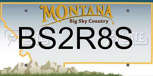 BS2R8S Montana License Plate
