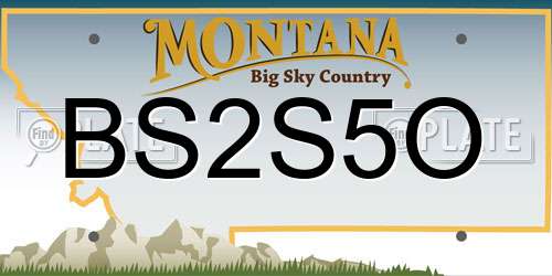 BS2S5O Montana License Plate