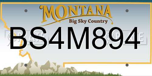 BS4M894 Montana License Plate