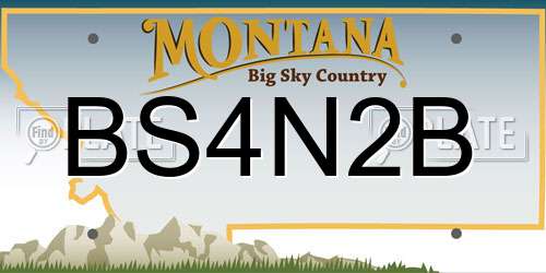 BS4N2B Montana License Plate
