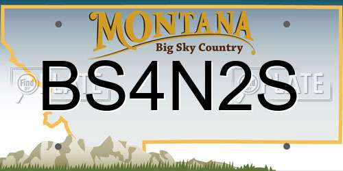 BS4N2S Montana License Plate