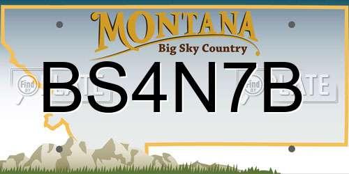 BS4N7B Montana License Plate