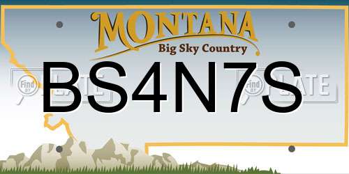 BS4N7S Montana License Plate