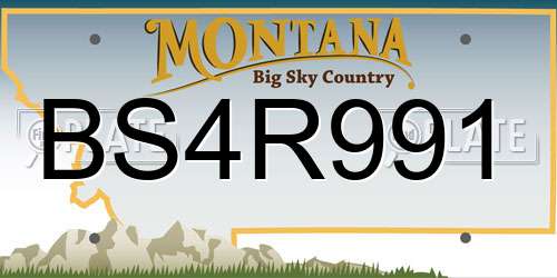BS4R991 Montana License Plate