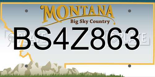 BS4Z863 Montana License Plate