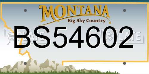 BS54602 Montana License Plate