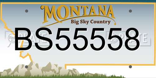 BS55558 Montana License Plate