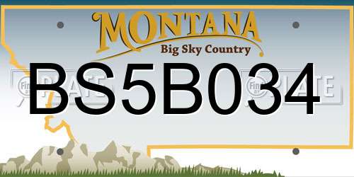 BS5B034 Montana License Plate