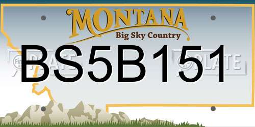 BS5B151 Montana License Plate