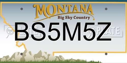 BS5M5Z Montana License Plate