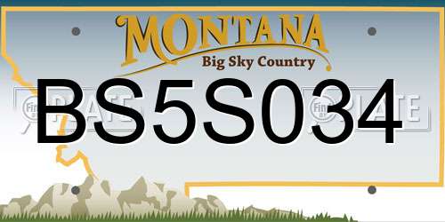 BS5S034 Montana License Plate