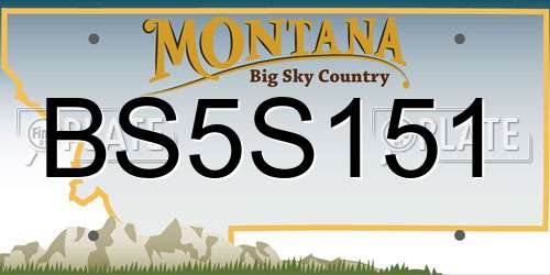 BS5S151 Montana License Plate