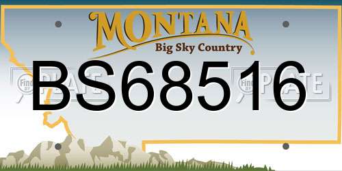 BS68516 Montana License Plate