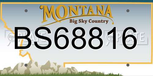 BS68816 Montana License Plate