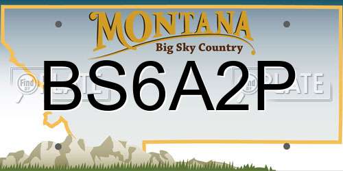 BS6A2P Montana License Plate