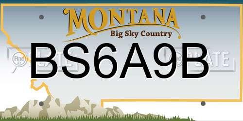 BS6A9B Montana License Plate
