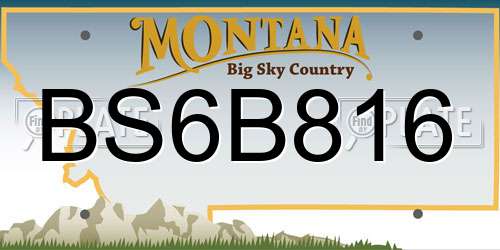 BS6B816 Montana License Plate