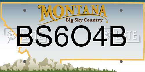 BS6O4B Montana License Plate