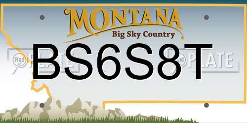 BS6S8T Montana License Plate