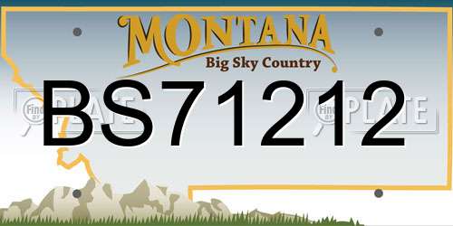 BS71212 Montana License Plate