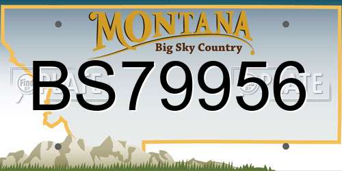 BS79956 Montana License Plate