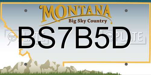 BS7B5D Montana License Plate